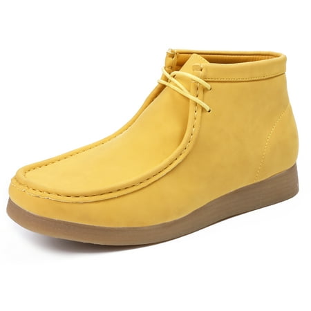 

Amali Jason2 - Men s High Top Casual Boots Manmade Suede Wallabee Boots - Casual Boots Lace Up Boots Crepe Rubber Sole Boots - Mens Wallabee Boots