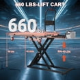 thumbnail image 3 of 660 lbs Hydraulic Lift Table Cart, Electric Scissor Lift Table with 47" Max Lifting Height, Heavy Duty Flatbed Handcart Trolley for Material Handling & Warehouse, 3 of 9
