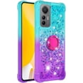 thumbnail image 3 of Clear Case for Xiaomi 12 Lite (Not Mi 12) with Kickstand for Girls Women, Floating Liquid Holographic Sparkle Glitter Case Bling Gradient Quicksand Cover for Xiaomi 12 Lite JB Bluish Violet, 3 of 7