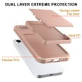 thumbnail image 6 of Allytechgroup iPhone 16e Case with Screen Protector, Hidden Cards Slots & Makeup Mirror Full Body Shockproof Anti-Scratch Drop Proof Phone Case Cover for Apple iPhone 16e, Rosegold, 6 of 6