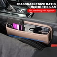 thumbnail image 4 of Asiento de coche Gap Filler Asiento de cuero PU Consola Bolsillo lateral Accesorios interiores del coche, 4 of 5