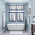 thumbnail image 3 of Lighthouse Kitchen Curtains Sets for Windows 24 Inch Length, Ocean Seagull Vintage Navy Blue Coastal Boat Rod Pocket Window Treatments Tier Curtains and Valances Set for Bedroom/Bathroom, 3 of 8