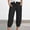 Black, variant on Women's Palazzo Pants High Waist Pocket Loose Harem Wide Leg Linen Trousers Pants for Women Green S