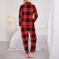 thumbnail image 6 of Goofa Buffalo Plaid Red Black Printed Women’s 2 Piece Pajama Set Super,Pajamas Women's Long Sleeve Sleepwear Soft Button Down Loungewear Pjs Lounge Set Nightwear-X-Large, 6 of 9