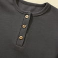 thumbnail image 6 of Ulanda Toddler Boys Henley Shirt Cotton Soild Long Sleeve Tops for Kids 18 Months-7 Years (Dark Gray, 18-24 Months), 6 of 8