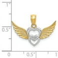 thumbnail image 4 of Finest Gold 14K Yellow & Rhodium White Polished Hearts with Wings Pendant, 4 of 4