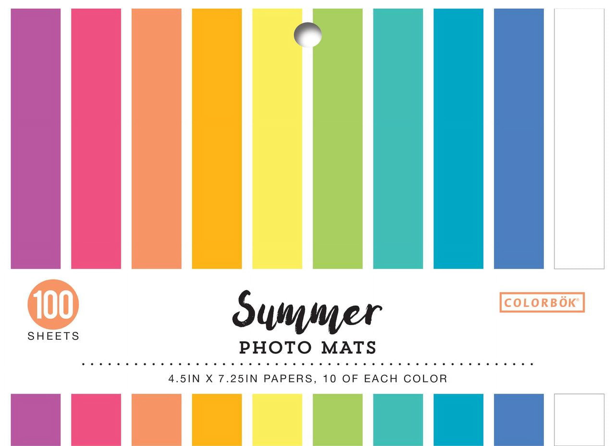 Colorbok Multicolor Paper Cardstock Photo Mats, 4.5in x 7.25in, 100 Sheets