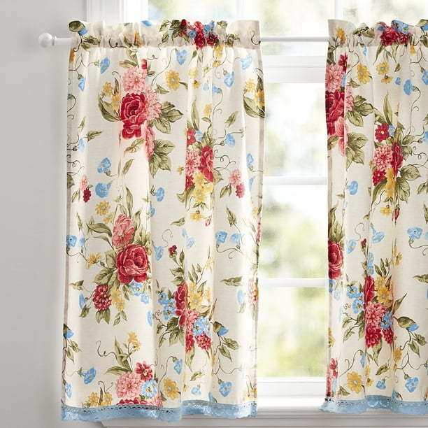 The Pioneer Woman Sweet Rose 3-Piece Floral Tier Valance Set
