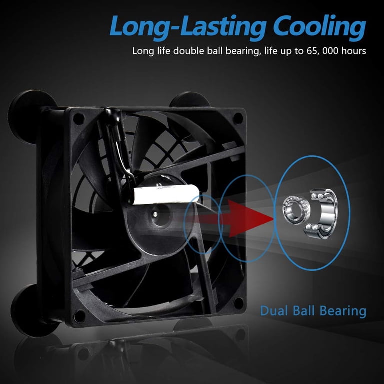 Quiet Dual 80mm USB Cooling Fan With 3 Speed Control - For Router, PS5, Xbox, PC Cabinet