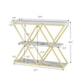 thumbnail image 3 of 3-Tier Industrial Entryway Console Table - X-Shaped Metal Frame & Open Storage Shelves, Ideal Hallway Accent Table, 3 of 9