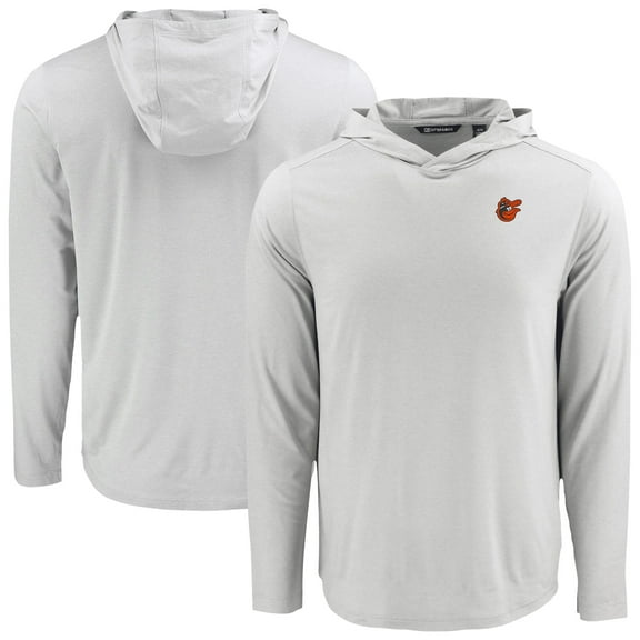 Men's Cutter & Buck Gray Baltimore Orioles Coastline Epic Comfort Recycled Eco Hoodie Long Sleeve T-Shirt