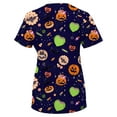 thumbnail image 2 of Green Town Scrubs for Women V-Neck Scrub Top - Christmas Thanksgiving Halloween Holiday Prints, 2 of 4