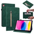 thumbnail image 1 of TECH CIRCLE Case for iPad 10th Generation 2022, PU Leather Shockproof Protective Card Slots Zipper Pocket Multiple Viewing Angles Stand Auto Wake/Sleep Wallet Case For Apple iPad 10th Gen,Green, 1 of 7