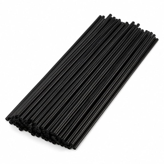 Homivra 100 Pack Plastic Straws,10" Long Disposable Straw Individually Wrapped,Black