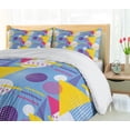 thumbnail image 5 of Ambesonne Geometric Duvet Cover Sets, Memphis Style Art Image, 2-Queen, Blue and Multicolor, 5 of 7