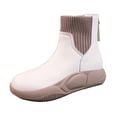 thumbnail image 2 of Botas de nieve de invierno para mujer, botines de felpa suave, antideslizantes, cómodos, color nude beis 38 Yuyangstore botas de nieve, 2 of 8