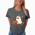 thumbnail image 7 of NOLDARES Halloween Teacher Shirts for Women Cute Ghost with Coffee Shirt Funny Spooky Tee Halloween Party Short Sleeve Tops(Dark Gray,XXXL), 7 of 7