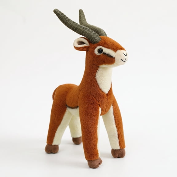 Tibetan Antelope Plush Toy Soft Stuffed Animal Decorative Cotton Short Plush Wild Animal Doll for Home Decor Halloween Christmas Party Gift