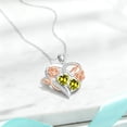 thumbnail image 4 of Midir&Etain Rose Heart Necklace Gifts for Women 18K White Gold Plated Double August Yellow Peridots Birthstone Necklace Pendant Birthday Anniversary Christmas Jewelry Gift for Wife Her Mom, 4 of 6