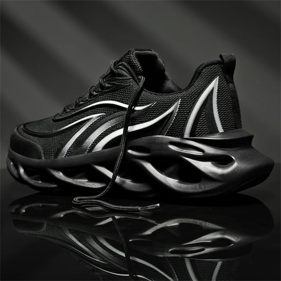 YYTLCH Air Cushion Sneakers for Men Mesh Breathable Walking Sport Youth Fashion Running Athletic Shoes Black Red Sneaker