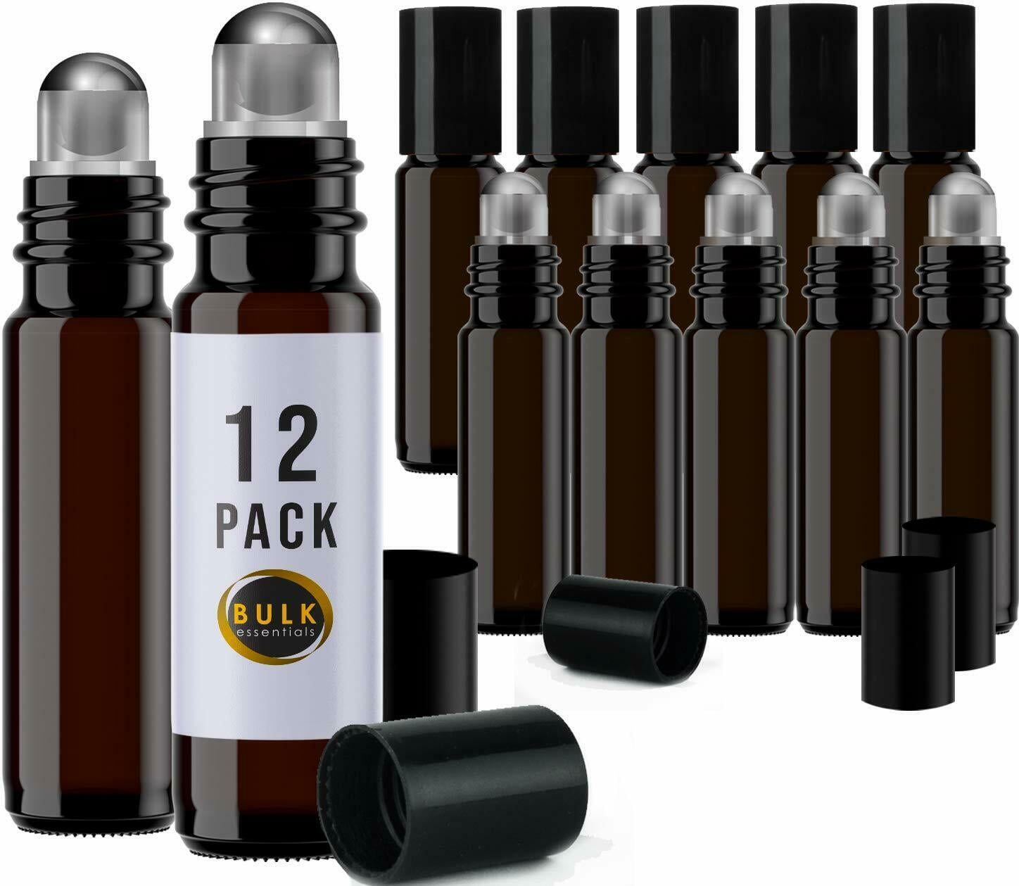 Roller Bottles for Essential Oils 12 Pack 10 ml Glass Tall Roll On