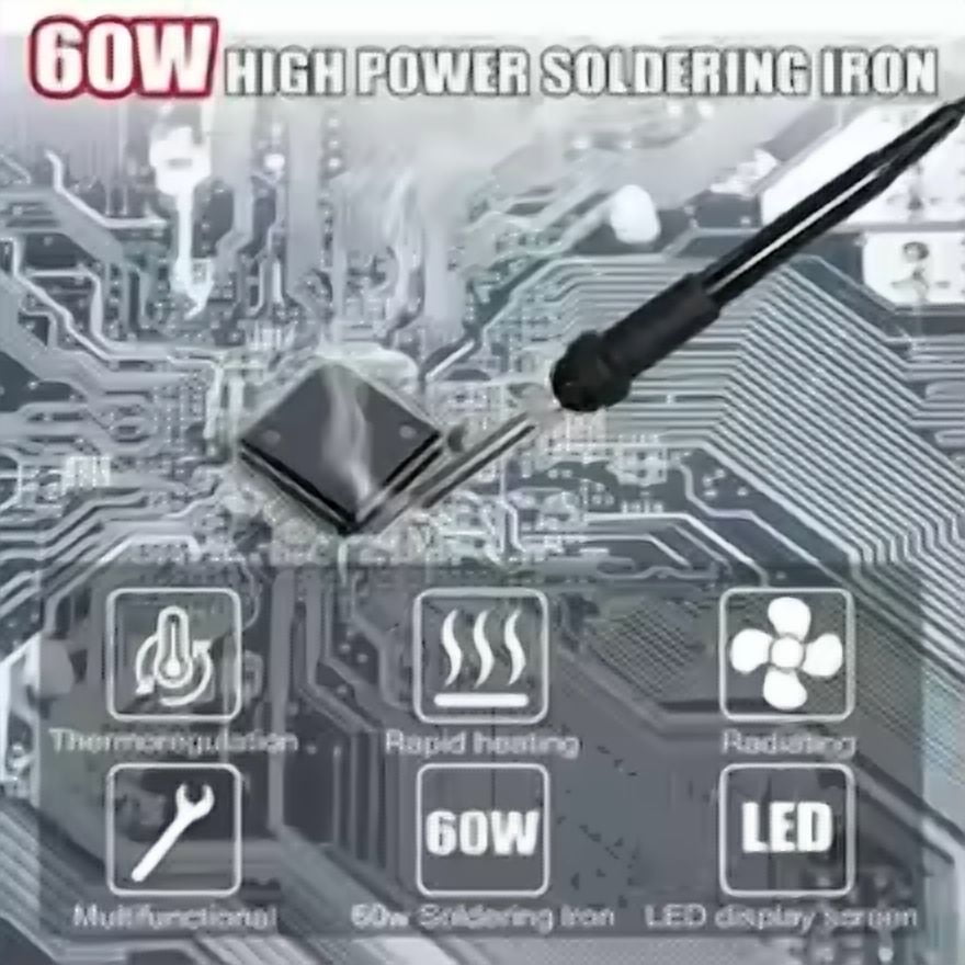60W Wireless Electric Soldering Iron Station for Makita/Dewalt/Milwaukee/Einhell/Craftsman 18V 20V Lithium Battery Welding Repair Tool with Stand