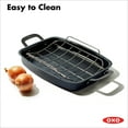 thumbnail image 6 of OXO Obsidian Pre-Seasoned Carbon Steel Induction Safe Roasting Pan, 15" x 10.5", Black, 6 of 8