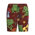 thumbnail image 4 of Wukai Frogs and Mushrooms Men’s Short Pajama Pants With Pockets Soft Sleep Pj Shorts for Men-, 4 of 6