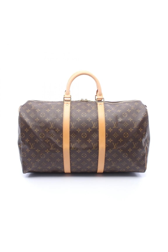 Pre-Owned Louis Vuitton Keepall 50 Boston Bag Handbag, Coated Canvas and Leather, Monogram...