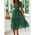 thumbnail image 2 of Vestidos Vintage Vintage Print Puff Sleeve summer Beach sweet dresses Casual Square collar floral maxi long dress festa, 2 of 9