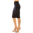 thumbnail image 3 of Women's High Waist Knee Length Pencil Skirt, Techno Crepe Classic Office Style, 3 of 4