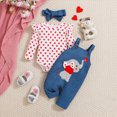 thumbnail image 2 of HCNTES Baby Girl Clothes Fall Winter 2 Pack Girls Outfits Infant Long Sleeve Dot Prints Romper Bodysuit Cartoon Suspender Pants Clothing Set Vacation Outfits For Girl, 2 of 6
