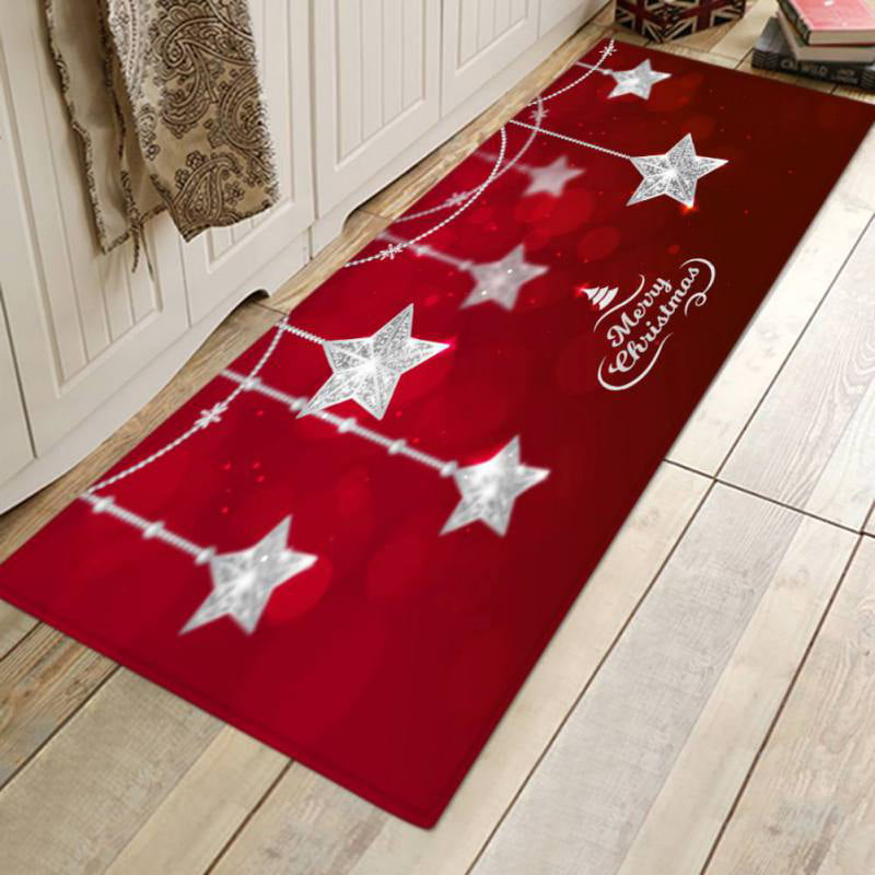 Christmas Area Rug Indoor Carpet Carpet Floor Mat Bedroom Doormats Flannel Decor 