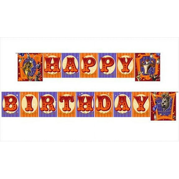 Madagascar '3' Happy Birthday Banner (1ct)