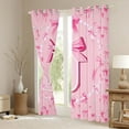 thumbnail image 3 of Homewish Pink Monogrammed J Blackout Curtains Set of 2 (52x84 Each), Kawaii Princess Bow-tie Window Curtains, Teens Kids Girls Women Curtains and Drapes, Curtains and Drapes Decor, 3 of 6