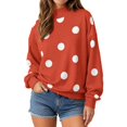 thumbnail image 2 of GILIGEGE Womens Polka Dot Sweatshirts Mock Neck Long Sleeve Pullover Tops,Oversized Sweatshirt,Drop Shoulder,Y2K,Fall Fashion Outfits 2026,Soft,Turtleneck,Loose Fit Travel Casual Lounge Outfit Red M, 2 of 4