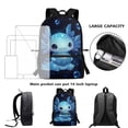 thumbnail image 6 of Binienty Cute Blue Axolotl School Backpack for Kids, Lightweight Bookbag with Padded Laptop Sleeve Front Pocket Side Mesh Pouches for Elementary Middle School Students Travel, 6 of 6