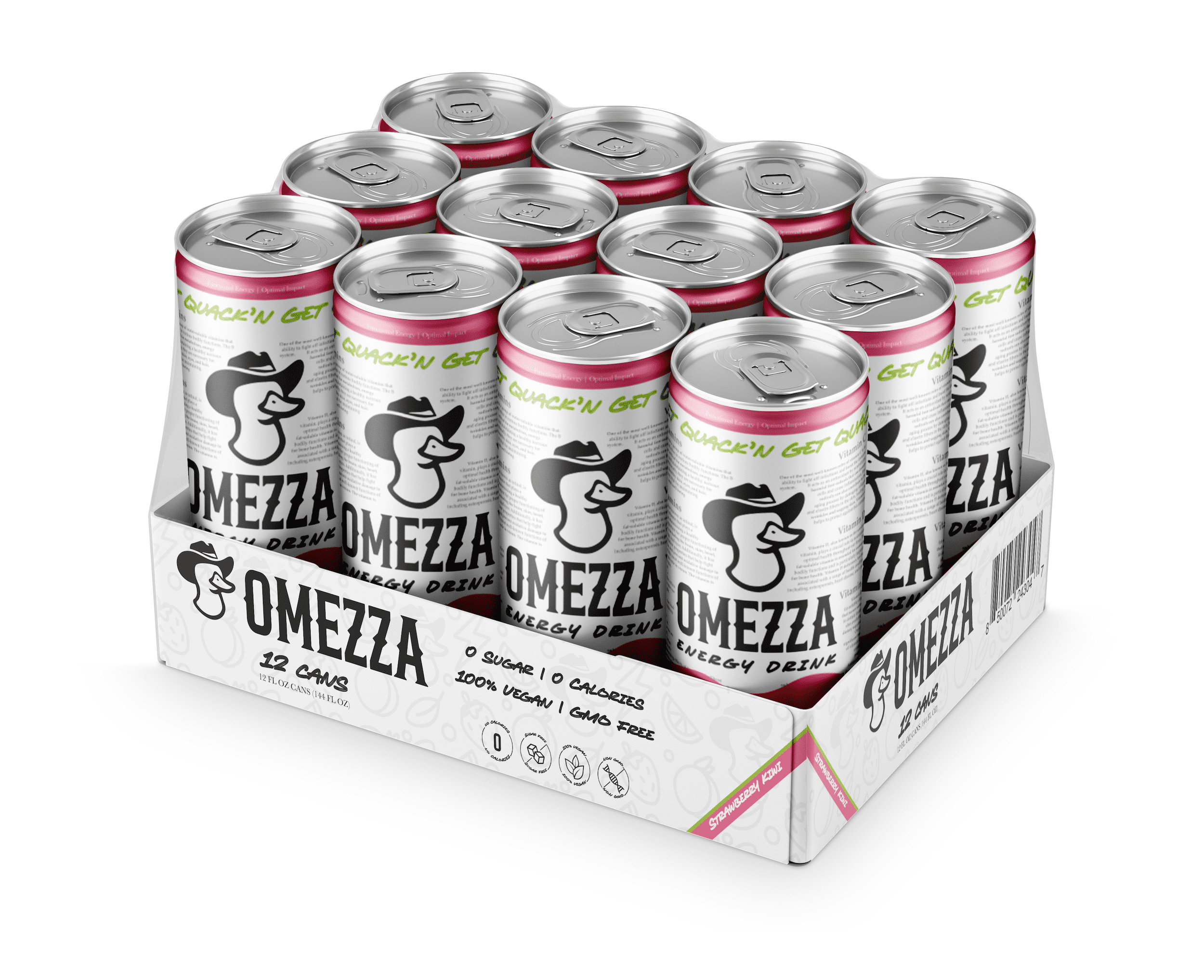 Omezza Energy Drink Strawberry Kiwi 12ct