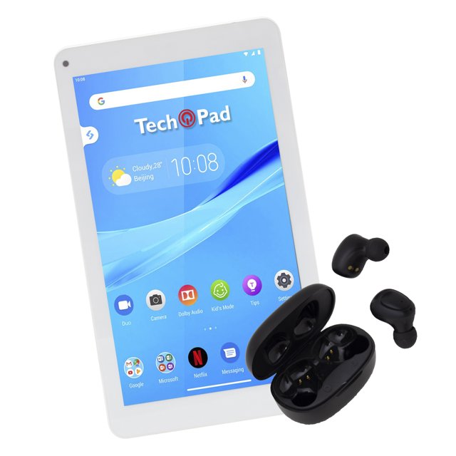 Tablet TechPad 9" con audífonos inálambricos TWS 916