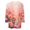 thumbnail image 4 of Women's Fashion 2024 Dressy Casual Tops Summer Clothes for Teen Girls 3/4 Sleeve Loose Fit Flowy Tunic Tops Vintage Tie Dye Floal Printing Spring Elegant Shirts Round Neck Blouse White T Shirts L, 4 of 5