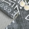 thumbnail image 3 of Hasoo 2' x 6' Runner Rug Modern Rhomboid Rug Stain Resistant Carpet for Hallway Kitchen Bedroom Laundry Gray, 3 of 7