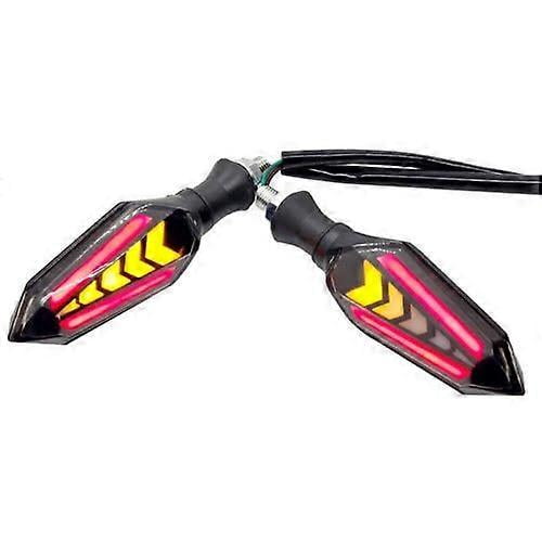Bike Indicator Slide Arrow Running Style With Lava DRL Red - Yellow 2 Pcs Set