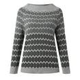 thumbnail image 4 of Womens Sweater Ethnic Style Long Sleeve Crew Neck Casual Print Knitted Color Block Fall Knitwear, 4 of 4