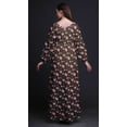 thumbnail image 3 of Bimba Moss Georgette Leaves & Ranunculus Floral Print Womenâ€™s Long Elastic Waist Casual Summer MaxiÂ&nbsp;Dress-X-Large, 3 of 5