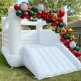 thumbnail image 4 of White Bounce House with blower Large Bouncy Castle for Kids Birthday Party Events (133.86 x 96.46 x 74.02inch), 4 of 5