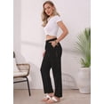 thumbnail image 4 of DARING DIVA Women's Casual High Waist Cotton Long Pants Small Black, 4 of 6