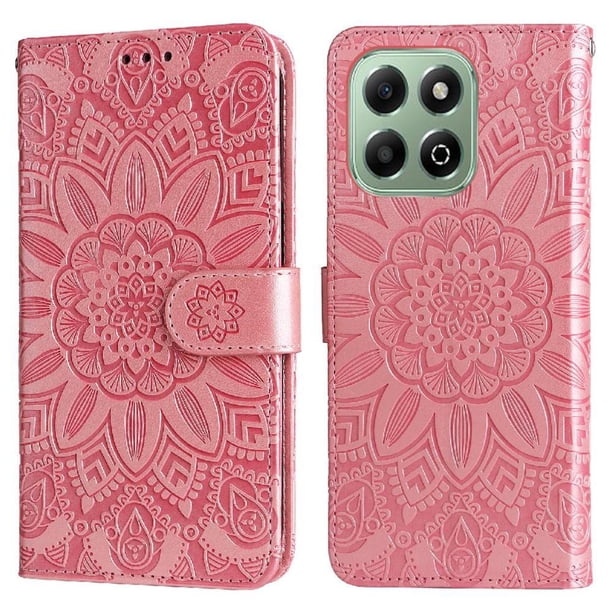Funda tipo cartera GANGXUN para Honor X6C 4G , diseño girasol, cuero PU, soporte, cierre magnético, tarjetero