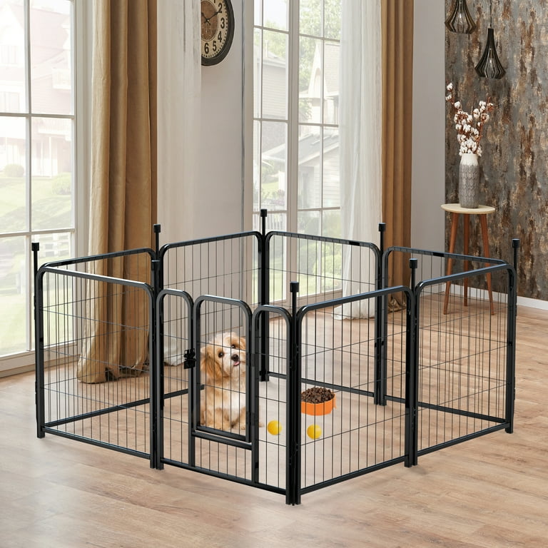 Domqga 8-Panel Metal Dog Playpen, 24