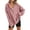 Grey Pink, variant on PRETTYGARDEN Womens Fashion Oversized Long Sleeve Hoodie Button Down V Neck Sweatshirt Side Slit Casual Pullover Tops