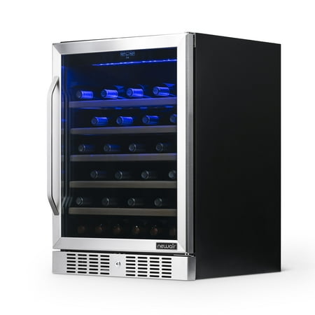NewAir - 24" Built-In 52 Bottle Compressor Wine Fridge with Precision Digital Thermostat - Stainless Steel